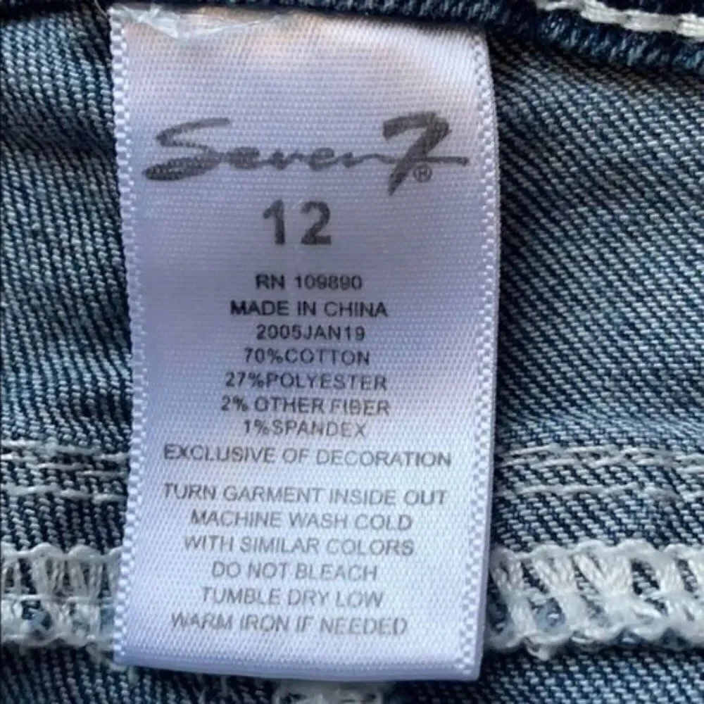 Seven7 denim jean bermudas shorts paint splatter